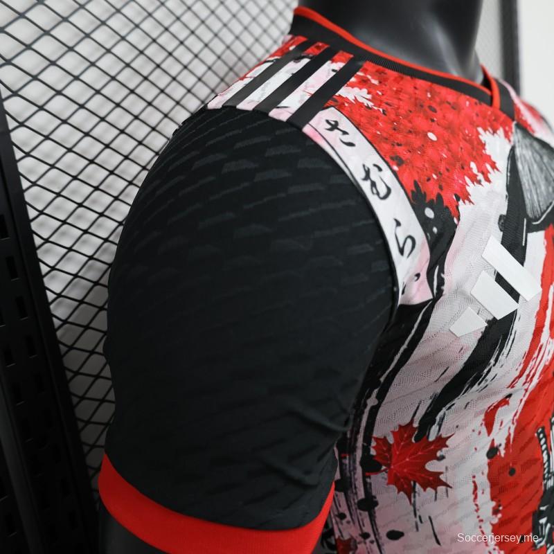 إصدار اللاعب 2024 قميص الساموراي الياباني الأسود الخاص 2024