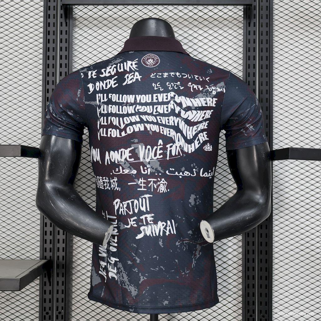 2025/26 نسخة اللاعب 2025/26 قميص مانشستر سيتي باللون الأسود إصدار خاص بالألوان السوداء