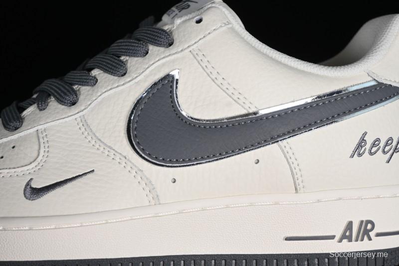 Nike Air Force 1'07 Low "Keep Fresh" Casual Sneakers in Dark Gray with Small Swoosh - BM2023-105
