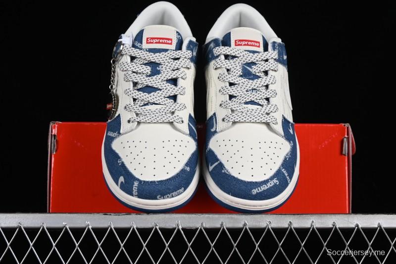 Nike Dunk Low Supreme - Denim Blue Jeans Anniversary High-End Customized Low-Top Casual Sneakers - FC1688-194