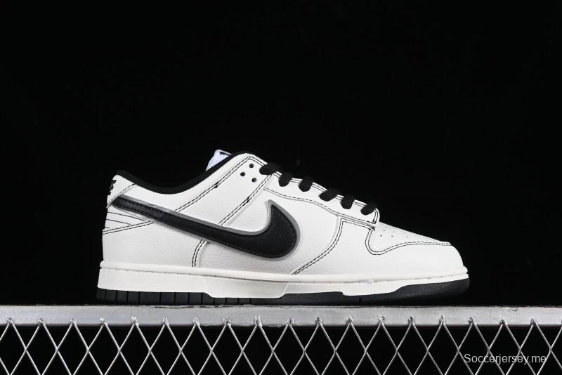 Nike Supreme x SB Dunk Low Casual Skate Shoes in Black and Beige - RM2308-237