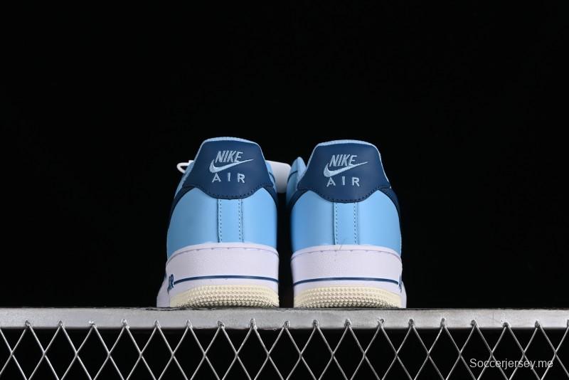 Nike Air Force 1 '07 Low White Blue Color Blocking Casual Sneakers - HF4837-407