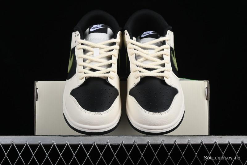 Nike SB Dunk Low Casual Skateboarding Shoes in Beige Green with Hemp Rope Detail - LK2146-511