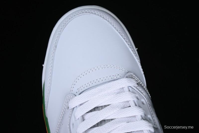 Nike Air Jordan 5 Retro Low AJ5 Sneakers in Football Grey with Vivid Orange and Pine Green Accents - FQ1293-018