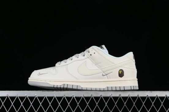 Nike SB Dunk Low "BAPE Collaboration - Arctic Fox" Anniversary High-End Custom Low-Top Casual Sneakers - XD6188-018