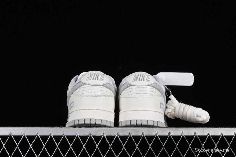 Nike SB Dunk Low UN Collaboration - Light Grey Swoosh Anniversary High-End Custom Low-Top Casual Skate Shoes - SF1588-135