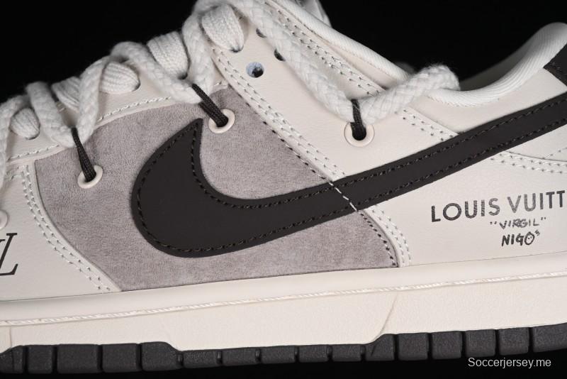 Nike SB Dunk Low LV Collaboration - Coffee Pig Anniversary High-End Custom Low-Top Casual Skate Shoes - XX2025-328