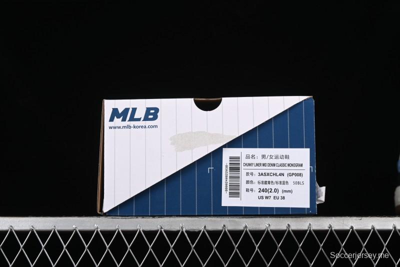 New York Yankees Chunky Liner Mid Denim Monogram Sandals with Thick Sole - 3ASXCHL4N50BLS