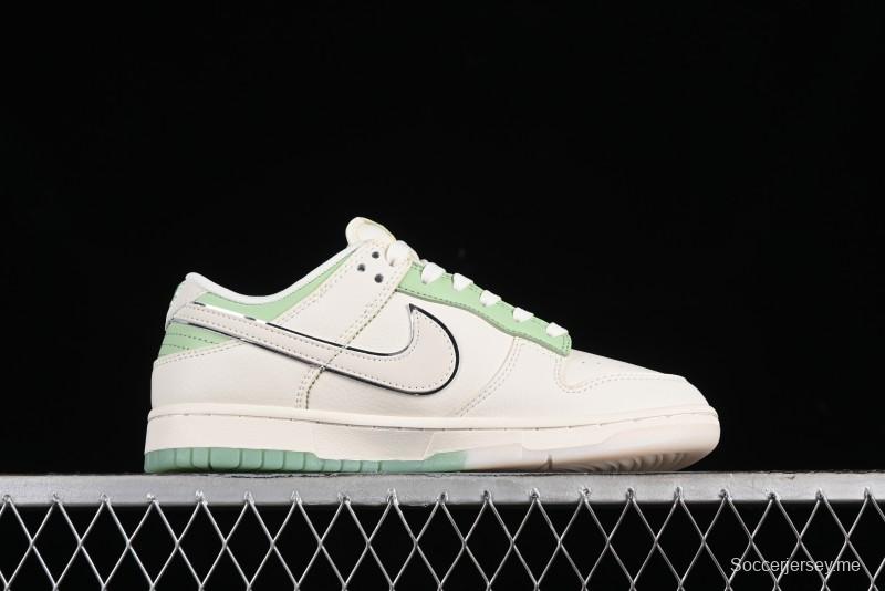 Nike SB Dunk Low Stussy Collaboration - Cream Apple Green Anniversary Custom Low-Top Casual Skate Shoes - XY1688-006