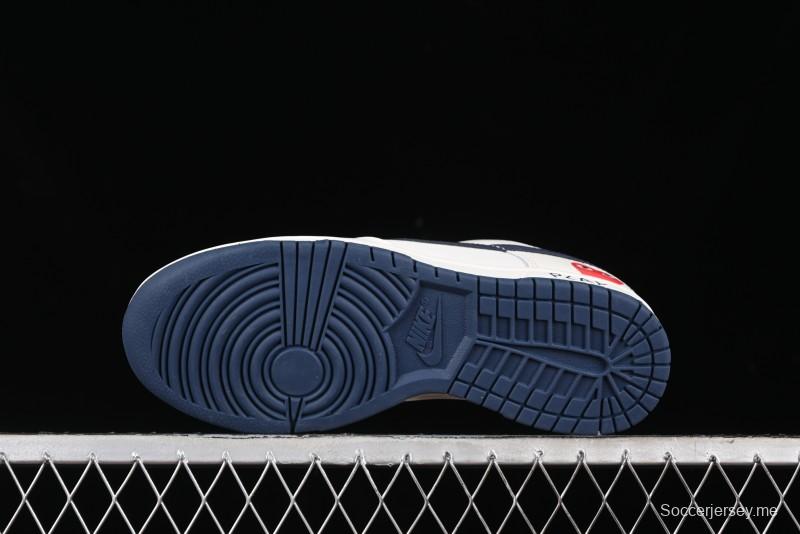 Nike SB Dunk Low Comme des Garcons Collaboration - Off-White Blue Swoosh Anniversary Custom Low-Top Casual Sneakers - KK1888-008