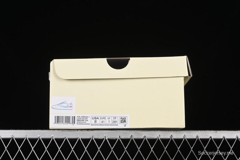 Nike Travis Scott x Fragment Design x Air Jordan 1 Low OG SP AJ1 Stone Island Collaboration - BB6588-105