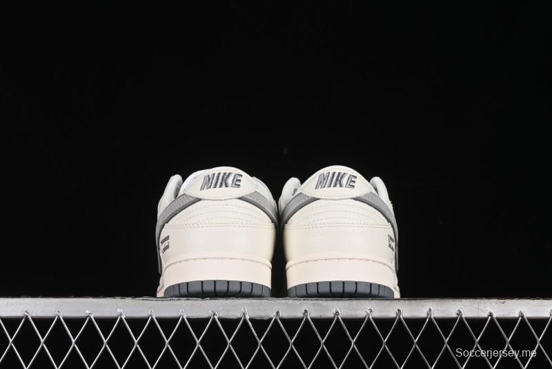 Nike SB Dunk Low Supreme Collaboration - Beige Grey Pig Anniversary High-End Custom Low-Top Casual Skate Shoes - XX2025-188