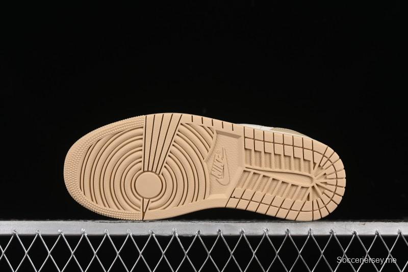 Nike Air Jordan 1 Low OG AJ1 Retro Basketball Shoes in White and Brown - HQ4186-111