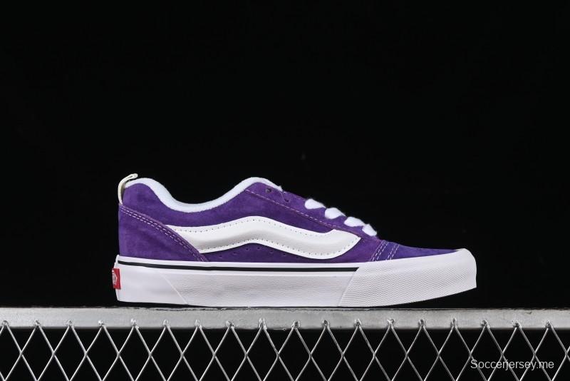 Vans Classics Knu Skool Full-Grain Leather Retro Sneakers with Chunky Silhouette - VN000CS0DRV