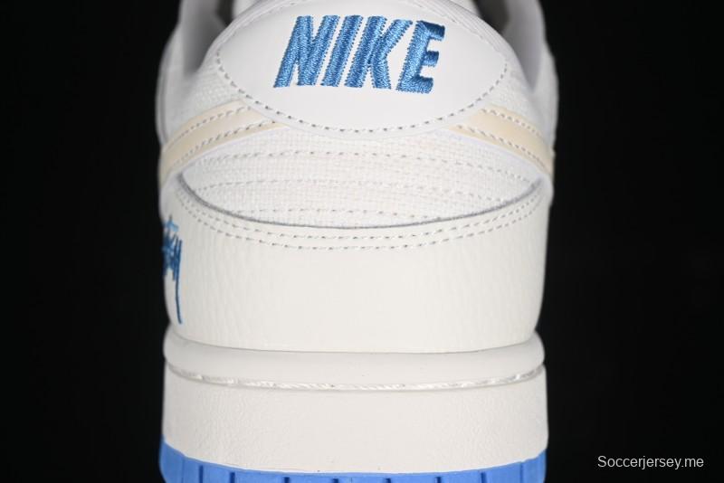Nike SB Dunk Low Stussy Series - Woven Colorful White Swoosh Anniversary Custom Low-Top Casual Skate Shoes - KK1888-014