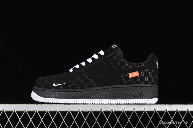 Nike Air Force 1 '07 Low Gucci Bear Collaboration - Midnight Black Low-Top Casual Sneakers - KK1988-007