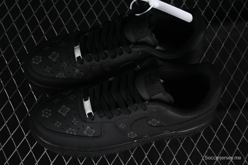 Nike Air Force 1 '07 Low LV Custom All Black Casual Sneakers - 315122-101