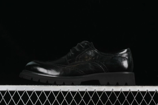 Ecco Block Brogue Business Derby Round Toe Genuine Leather Dress Shoes - 63667201001