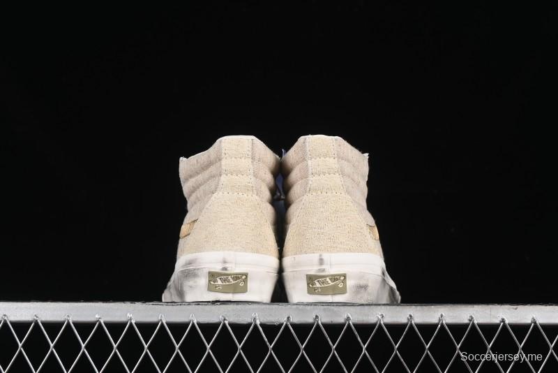 Vans Notre Premium Sk8-Hi High-Top Skate Shoes with Upgraded Suede and Linen Materials - VN000CR0BWQ