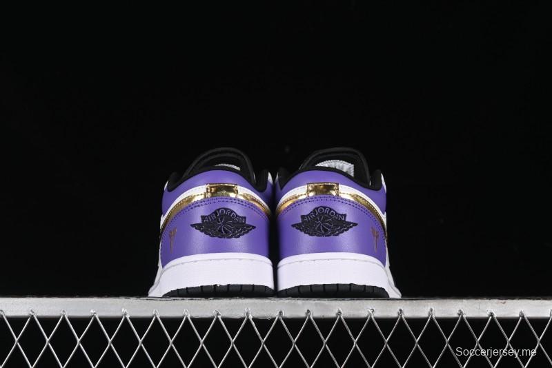 Nike Air Jordan 1 Low AJ1 Retro Basketball Shoes Lakers Purple Gold Kobe Tribute - DC2024-028