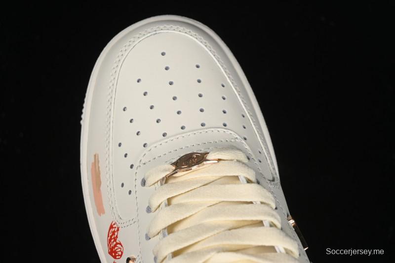 Nike Air Force 1 '07 Low Casual Sneakers with Mint Mambo Anime Theme and Gold Spray - ZH0316-040