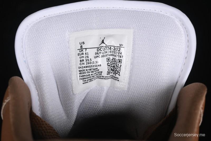 Nike Air Jordan 1 Low AJ1 White Tan Low-Top Casual Sneakers - DC0774-202