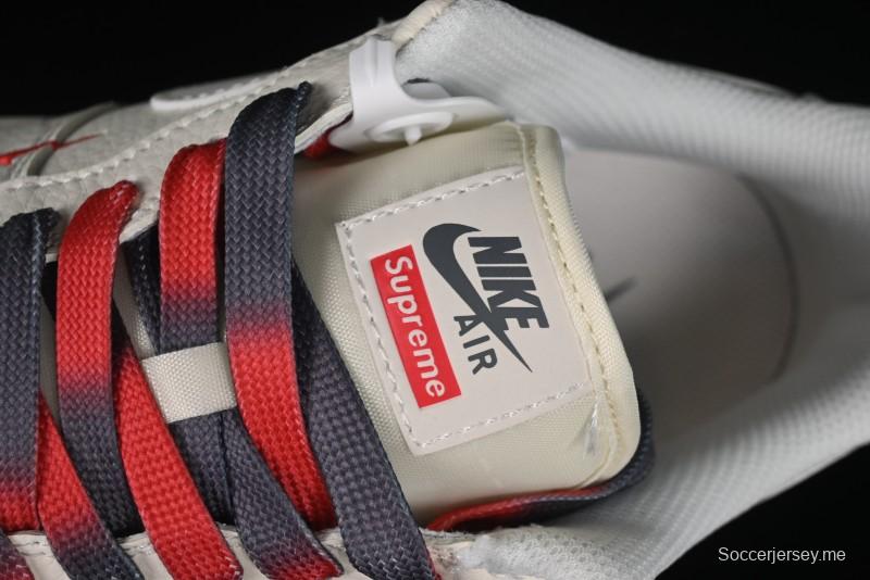 Nike Air Force 1 '07 Low Supreme Collaboration - Beige Red Blue Colorblock Casual Sneakers - XZ6188-228