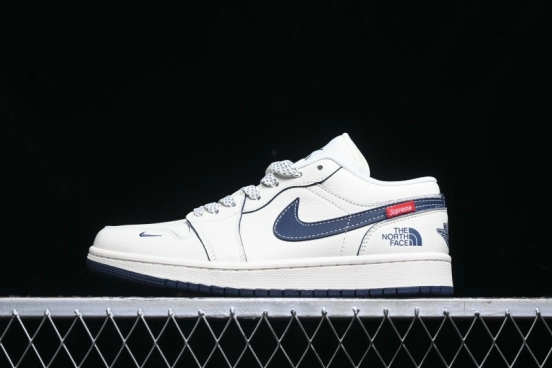 Nike Air Jordan 1 Low Supreme x The North Face Retro Basketball Shoes - XX3318-188