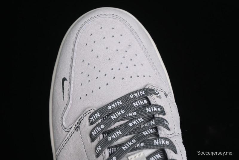 Nike Air Jordan 1 Low AJ1 Stussy Collaboration - Premium Customized Pigskin Grey Line Retro Basketball Shoes - DM9188-005