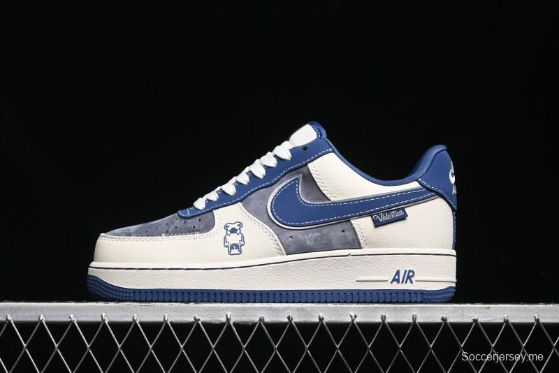 Nike Air Force 1 '07 Low Violent Bear Collaboration - Grey Beige Blue Low-Top Casual Sneakers - KK1988-017