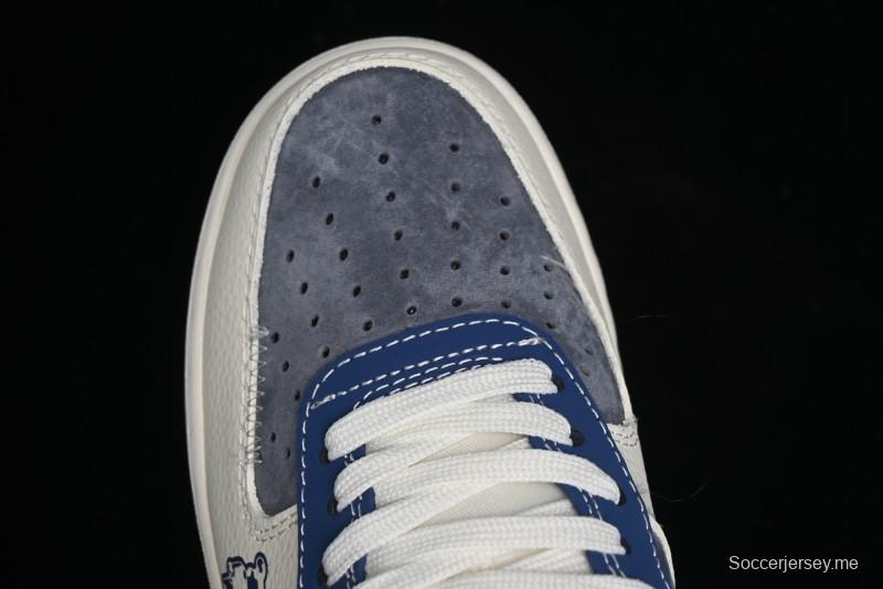 Nike Air Force 1 '07 Low Violent Bear Collaboration - Grey Beige Blue Low-Top Casual Sneakers - KK1988-017