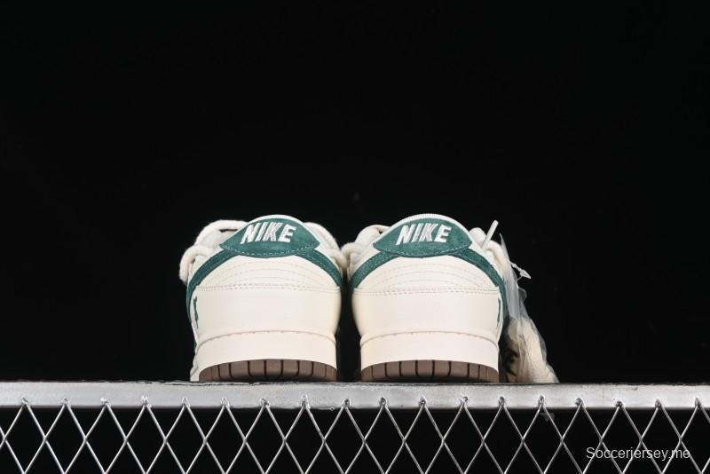 Nike SB Dunk Low Violent Bear Series - Strap Beige Green Check Anniversary High-End Custom Low-Top Casual Sneakers - SJ2068-292