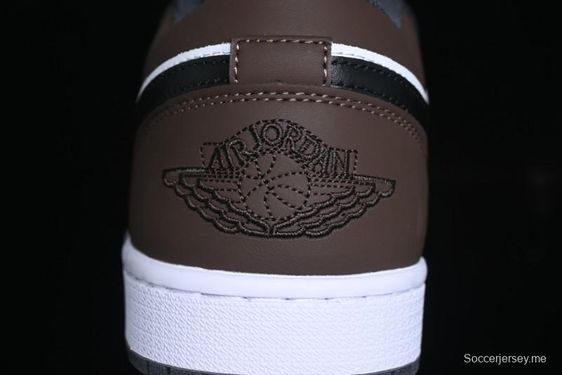 Nike Air Jordan 1 Low AJ1 Retro Casual Sneakers in Black/Brown - 553558-152