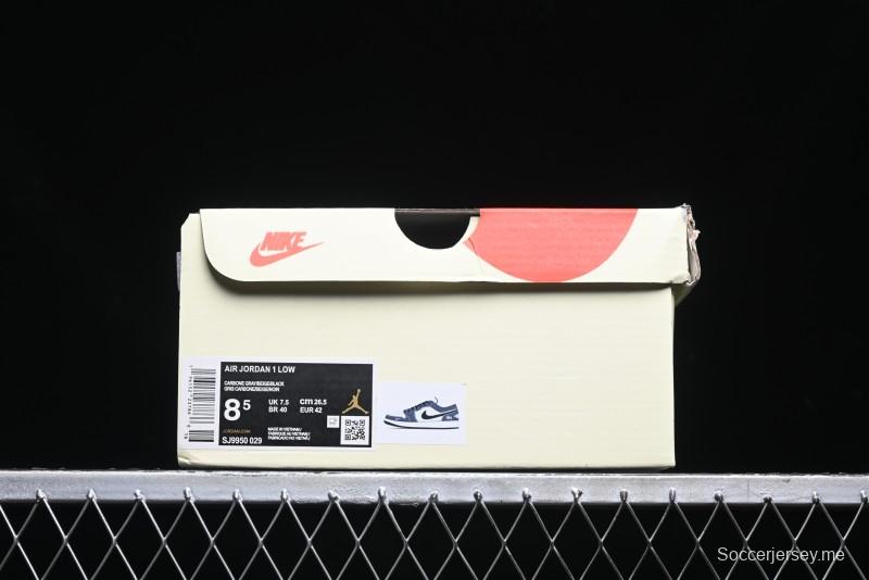 Nike Air Jordan 1 Low Stussy Collaboration Pig Grey Black Swoosh Custom Retro Basketball Shoes - SJ9950-029