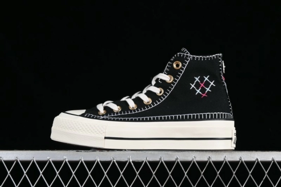 Converse All Star Lift Platform Sneakers with Daisy Stitch Detail - A08731C