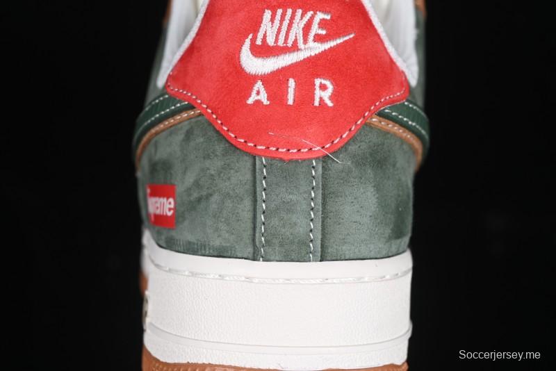 Nike Air Force 1 '07 Low Supreme Year of the Snake Limited Edition Green Brown Double Swoosh Casual Sneakers - DM6688-025