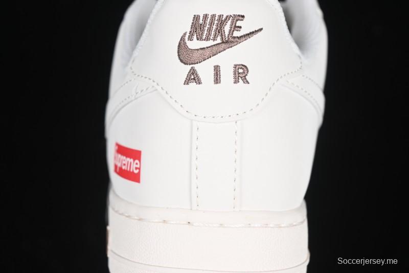 Nike Air Force 1 '07 Low Supreme Collaboration - Beige/Brown Colorway Low-Top Casual Sneakers BB7577-215