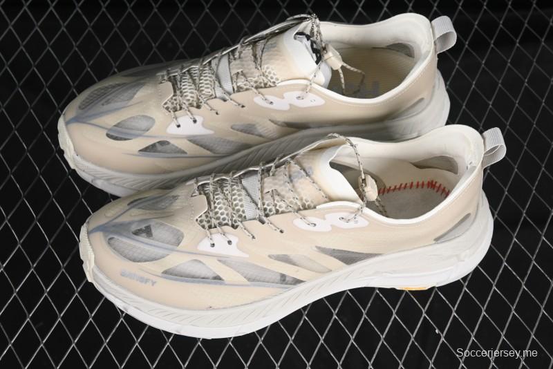 HOKA ONE ONE Satisfy Running Mafate Trail Low-Cut Cushioned Outdoor Hiking Shoes - 1157050 BONE