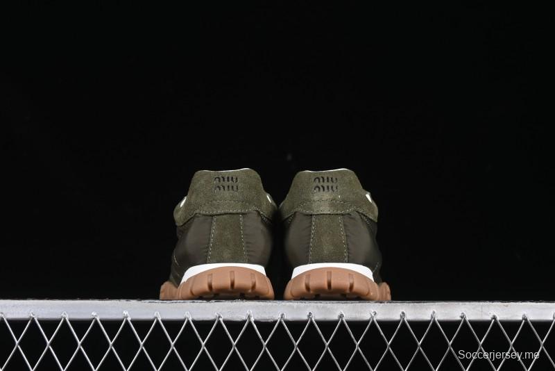 Miu Miu Suede Round Toe Lace-Up Low Top Women's Casual Shoes - 99D4