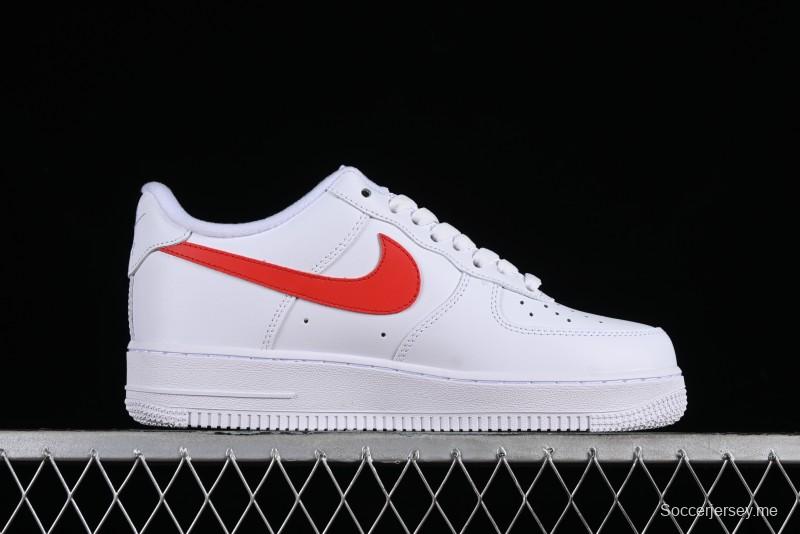 Nike Supreme x Air Force 1 '07 Low White Red Collaboration Casual Sneakers - CU9225-101