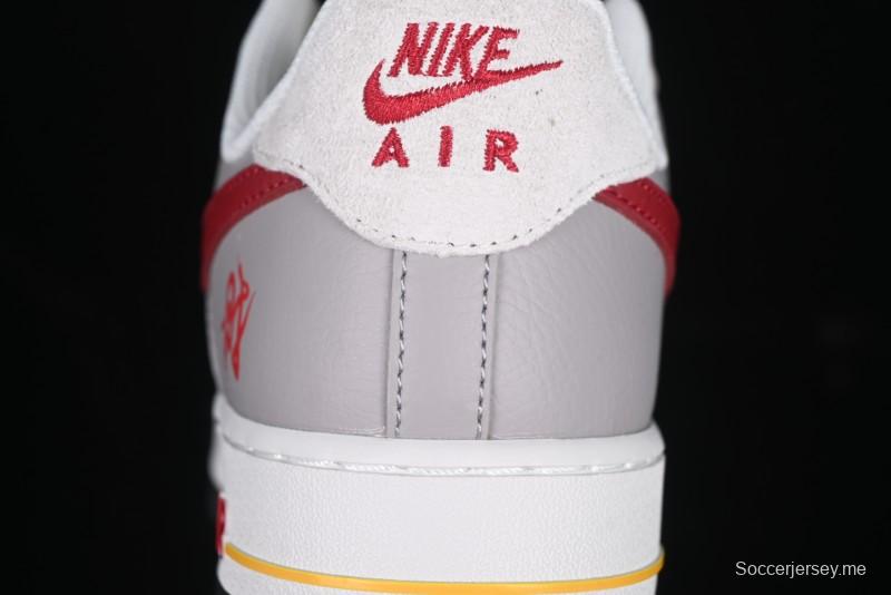 Nike Air Force 1 '07 Low Year of the Snake Limited Edition Beige Grey Red Swoosh Casual Sneakers - DM6688-029