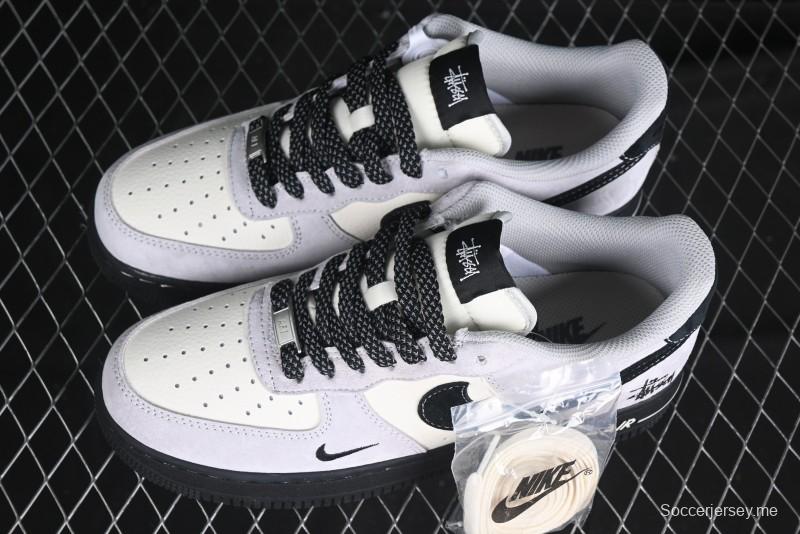 Nike Air Force 1 '07 Low Stussy Collaboration All Black Low-Top Casual Sneakers - XZ6188-195