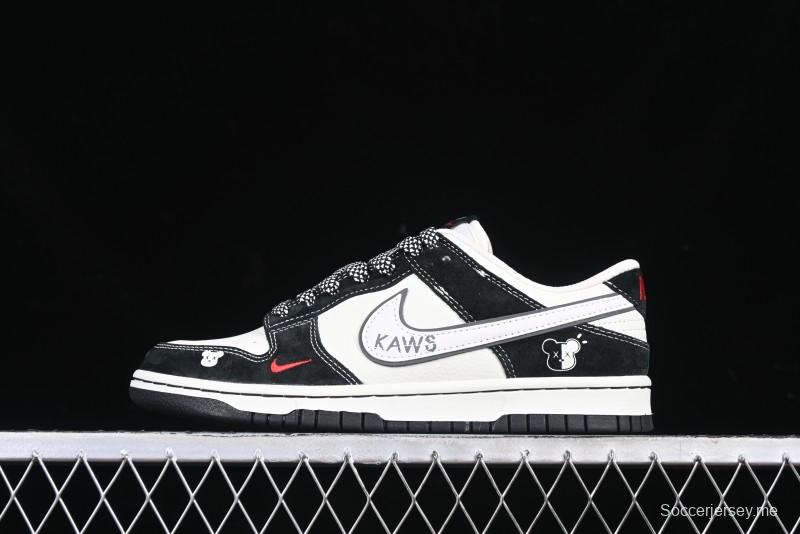 Nike SB Dunk Low KAWS Collaboration Anniversary Custom Sneakers with White Bear Swoosh - DJ2024-110