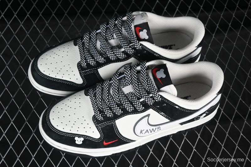 Nike SB Dunk Low KAWS Collaboration Anniversary Custom Sneakers with White Bear Swoosh - DJ2024-110