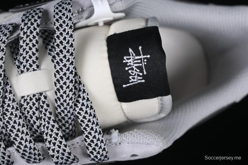 Nike Air Force 1 '07 Low Stussy Collaboration Grey Pigskin Black Swoosh Low-Top Casual Sneakers - XZ3318-099