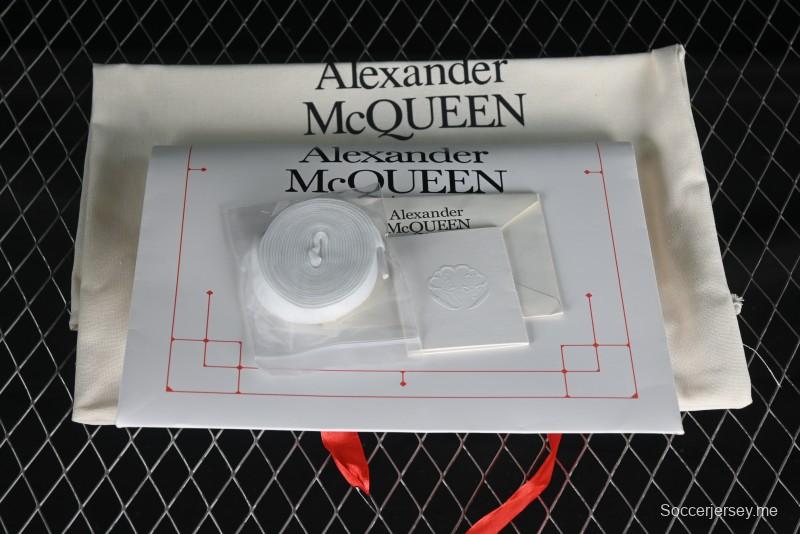 Alexander McQueen Oversized Sneakers with Mirror Silver Heel - White Leather Lace-Up Shoes