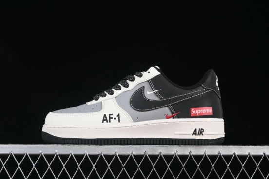 Nike Air Force 1'07 Low Supreme Casual Sneakers in Beige Grey Black - HH7518-055
