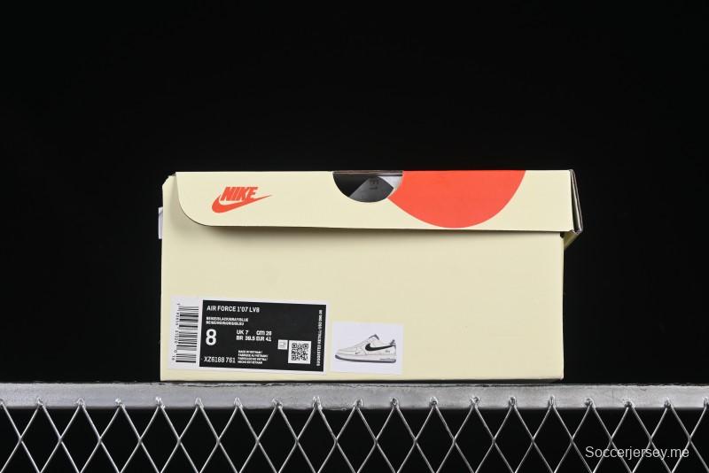 Nike Air Force 1 '07 Low Stussy Collaboration Grey Base Black Swoosh Casual Sneakers - XZ6188-761