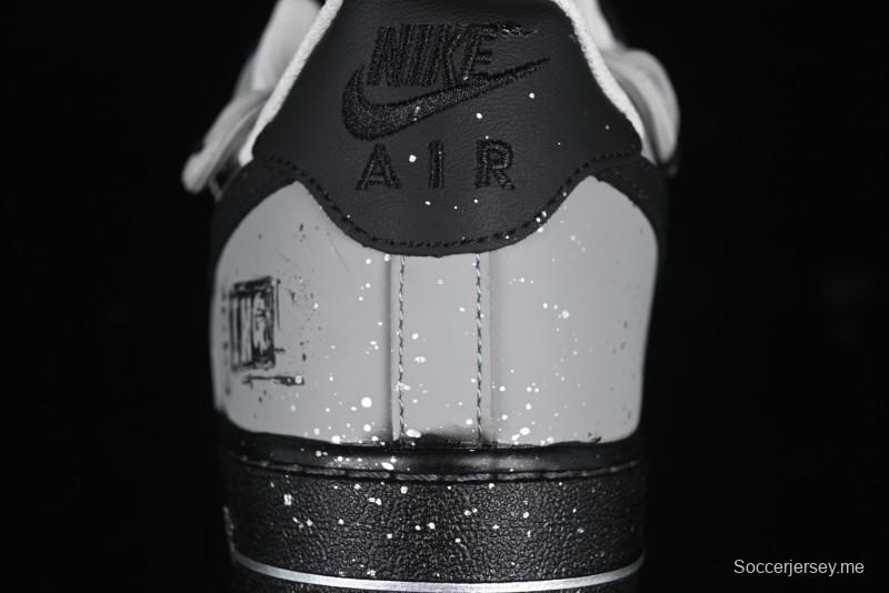 Nike Air Force 1'07 Low Star Graffiti Hand-Painted Casual Sneakers with Full-Length Air Cushion - XV7981-476