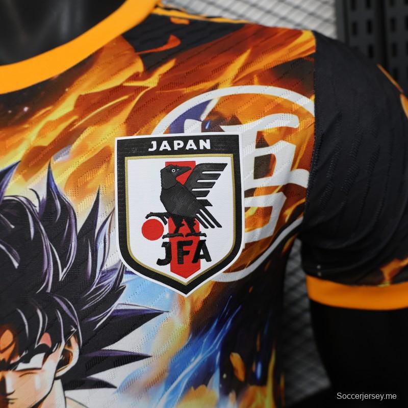 إصدار اللاعب 2025 اليابان 2025 قميص أسود بتصميم أنيمي سوبر سايان سوبر سايان